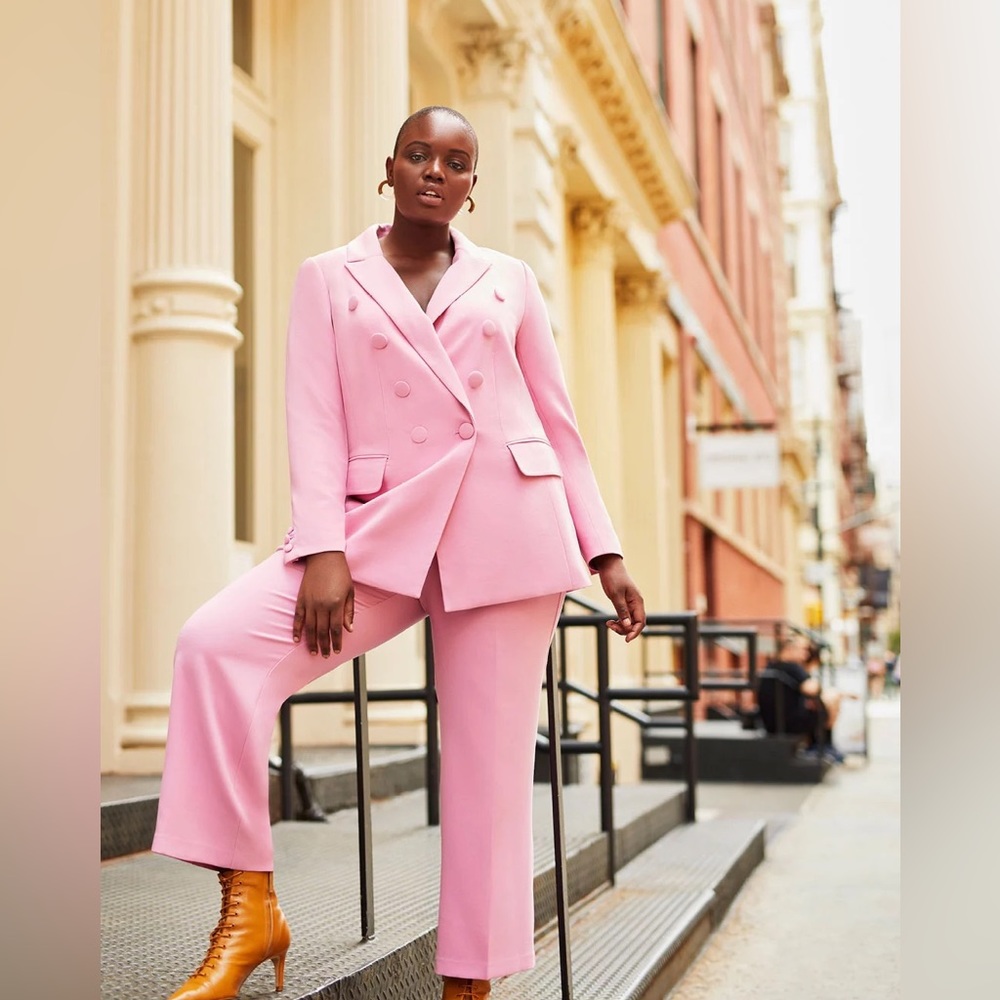 ELOQUII DOUBLE BREASTED PINK BLAZER SIZE 18